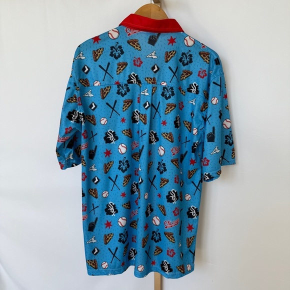 Chicago White Sox Men's Hawaiian Button-Up Shirt Blue Size M MLB Game Day Casual - Picture 7 of 10